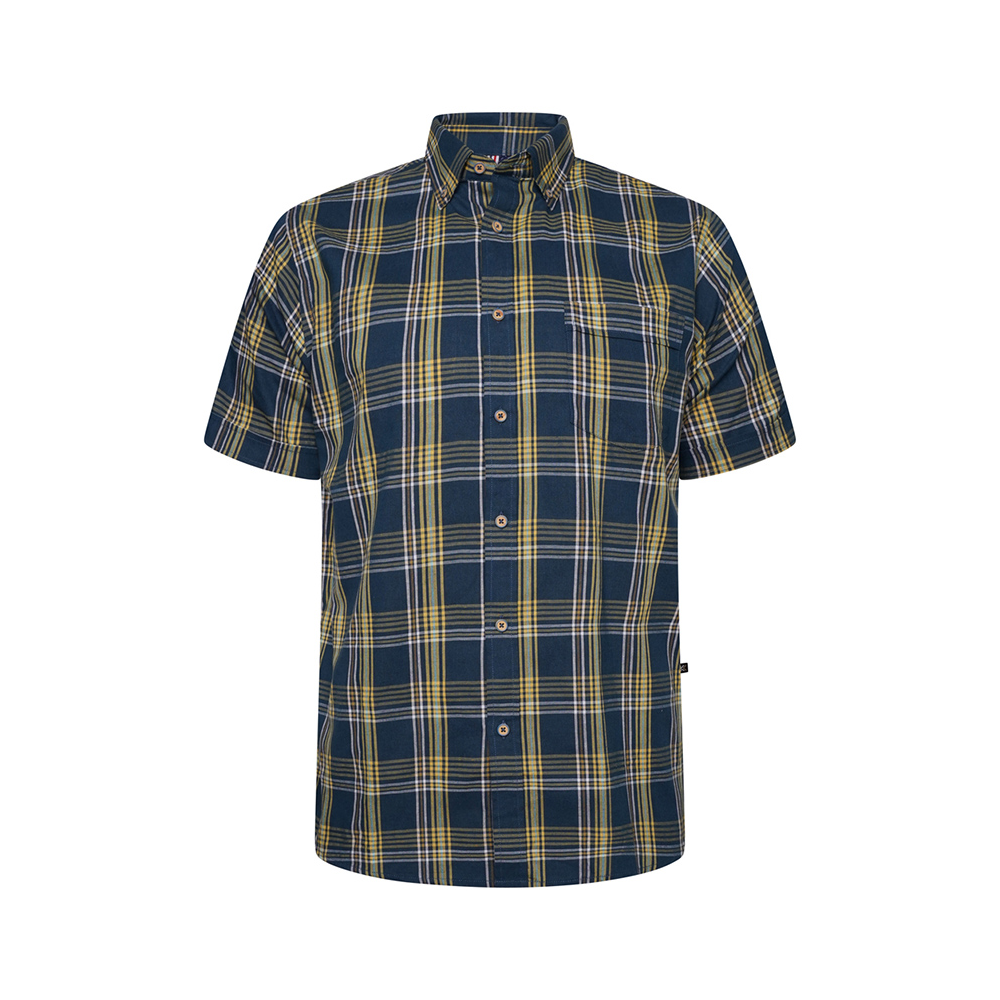 KAM - Check SS Cotton Shirt Teal