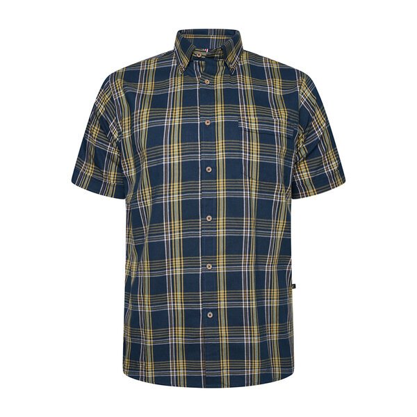 KAM - Check SS Cotton Shirt Teal-shop-by-brands-Beggs Big Mens Clothing - Big Men's fashionable clothing and shoes