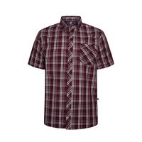 KAM - Classic Check Cotton SS Shirt Burgundy