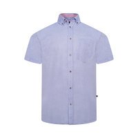 KAM - Plain SS Cotton Linen Mix Shirt Sky Blue