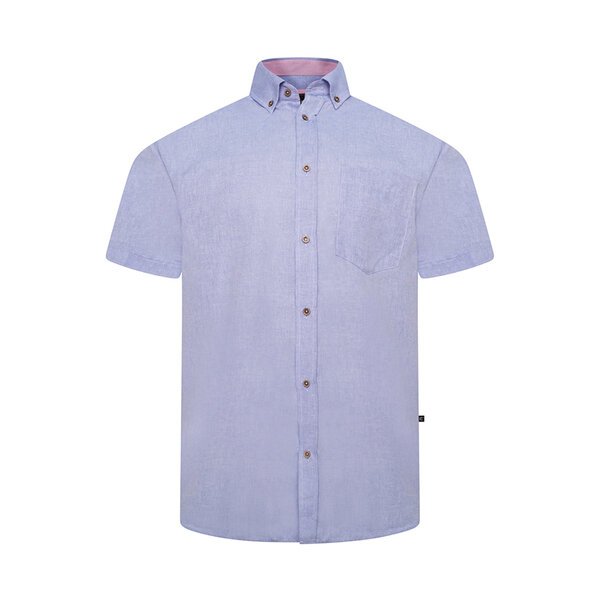 KAM - Plain SS Cotton Linen Mix Shirt Sky Blue-shop-by-brands-Beggs Big Mens Clothing - Big Men's fashionable clothing and shoes