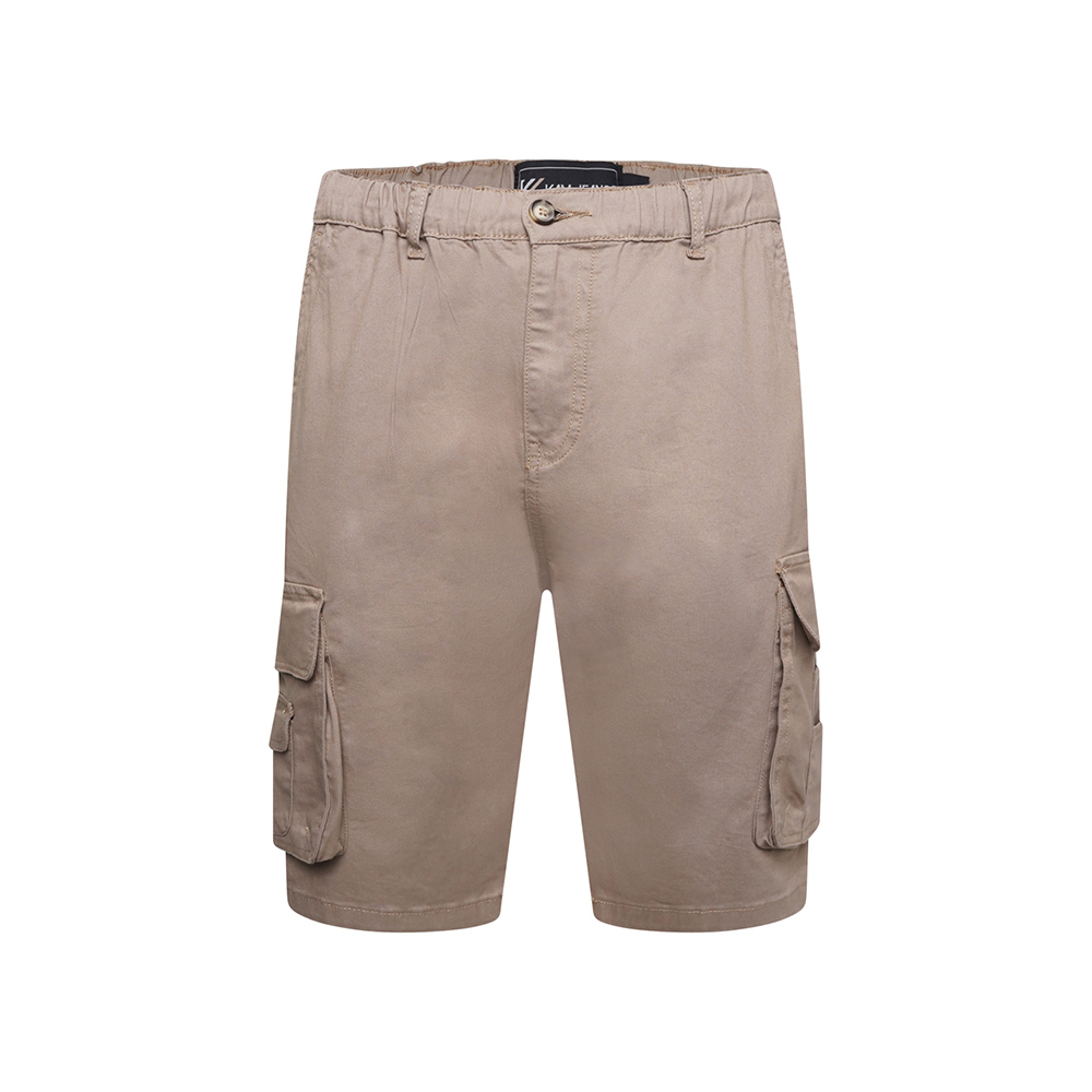KAM - Elasticated Cargo Shorts Stone