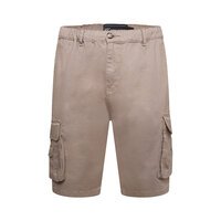 KAM - Elasticated Cargo Shorts Stone