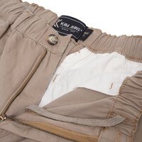KAM - Elasticated Cargo Shorts Stone