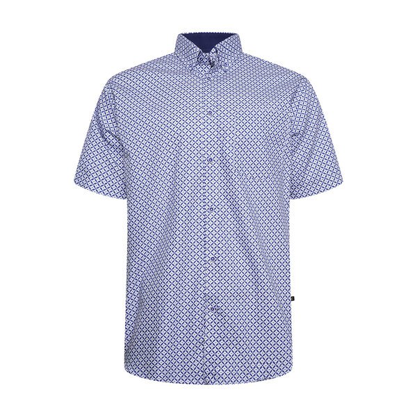KAM - Premium Geometric Pattern Cotton SS Shirt-shop-by-brands-Beggs Big Mens Clothing - Big Men's fashionable clothing and shoes