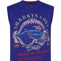 KAM - Sharkeys Cove Sleeveless Tee Sea Blue