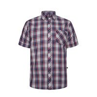 KAM - Classic Check Cotton SS Shirt White Red
