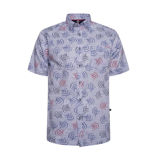 KAM - Leaf Pattern Cotton SS Shirt -shop-by-brands-Beggs Big Mens Clothing - Big Men's fashionable clothing and shoes