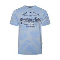 KAM - Hawaii Surf Leaf Print Tee Powder Blue