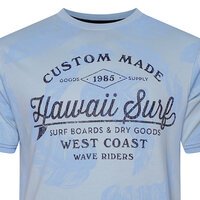KAM - Hawaii Surf Leaf Print Tee Powder Blue