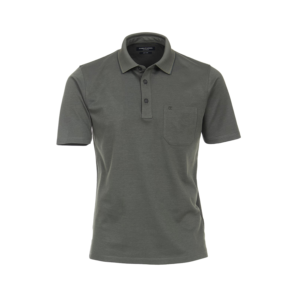 CASA MODA - Cotton Mix Marle Weave Fashion Polo with Pocket