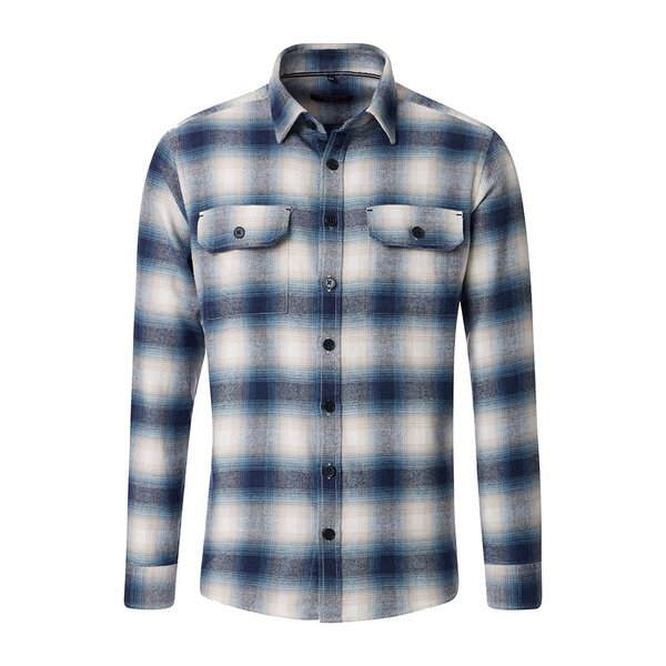 Casa Moda Check Over Shirt LS Blue-shop-by-brands-Beggs Big Mens Clothing - Big Men's fashionable clothing and shoes