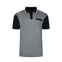 KAM - Smart Mini Geo Print Polo Black