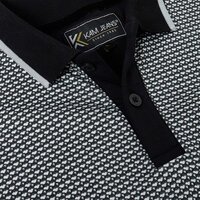 KAM - Smart Mini Geo Print Polo Black