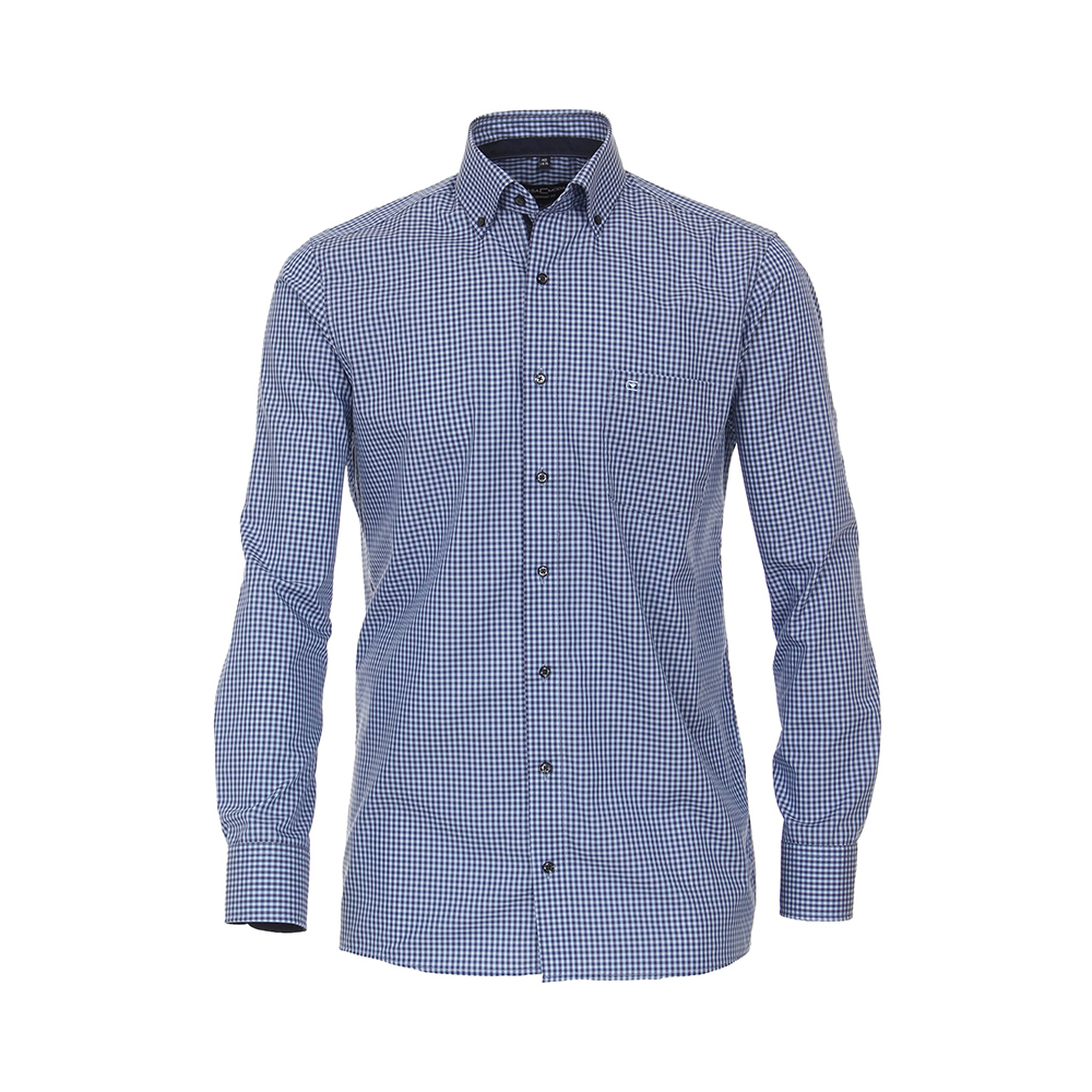 CASA MODA - Small Check Business Shirt Blue