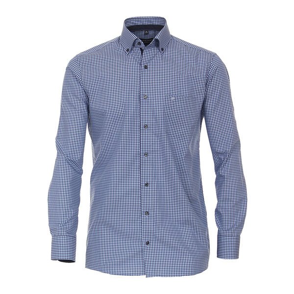 CASA MODA - Small Check Business Shirt Blue-shop-by-brands-Beggs Big Mens Clothing - Big Men's fashionable clothing and shoes