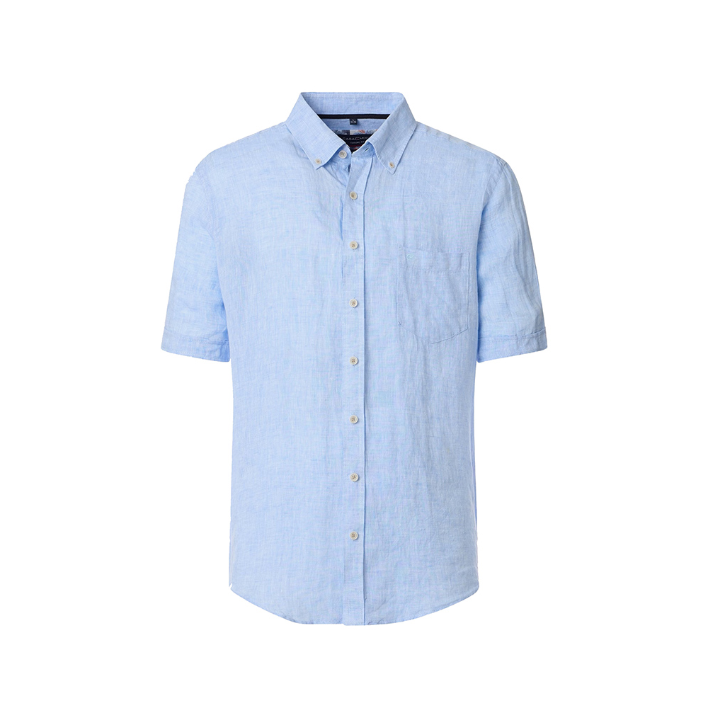 CASA MODA - Linen Short Sleeve Shirt Sky Blue