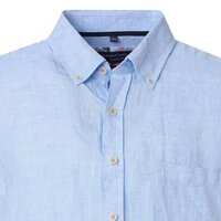 CASA MODA - Linen Short Sleeve Shirt Sky Blue