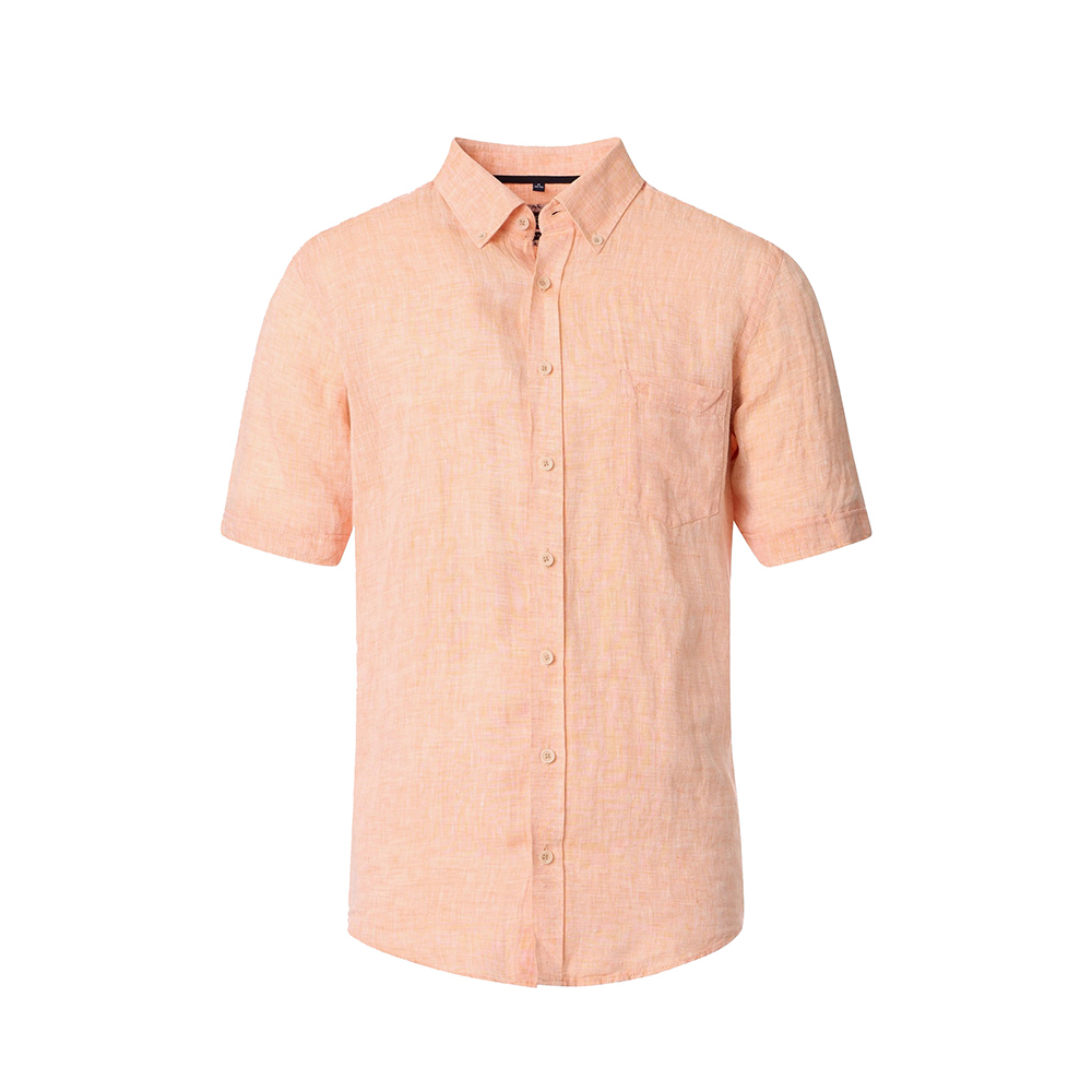 CASA MODA - Linen Short Sleeve Shirt Tangerine