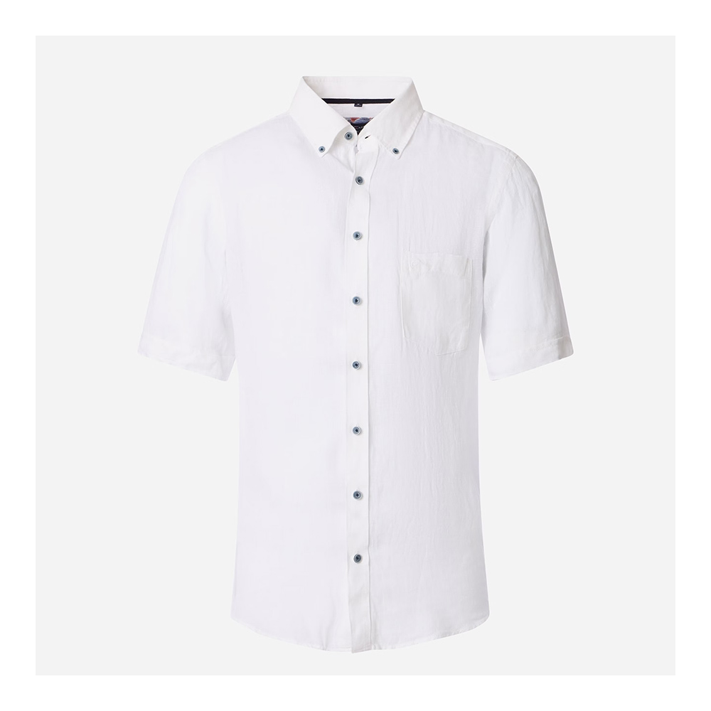CASA MODA - Linen Short Sleeve Shirt White