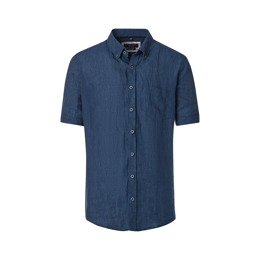 CASA MODA - Linen Short Sleeve Shirt Navy