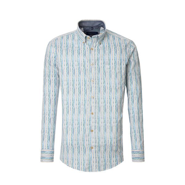 Casa Moda Stripe LS Shirt Petrol-shop-by-brands-Beggs Big Mens Clothing - Big Men's fashionable clothing and shoes