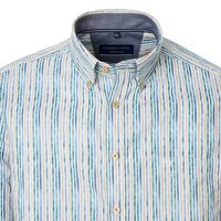 Casa Moda Stripe LS Shirt Petrol