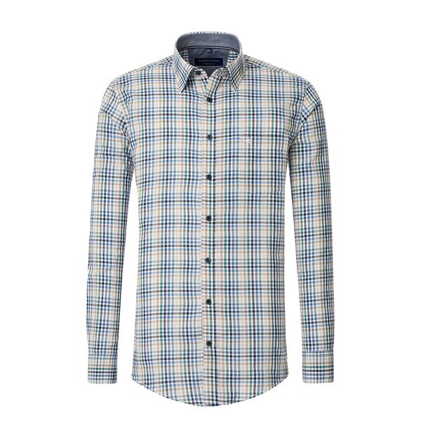 Casa Moda Gingham Check LS Shirt Petrol-shop-by-brands-Beggs Big Mens Clothing - Big Men's fashionable clothing and shoes
