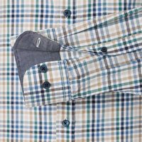 Casa Moda Gingham Check LS Shirt Petrol
