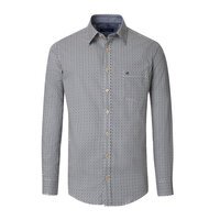 Casa Moda Geo Dot Pattern LS Shirt Blue