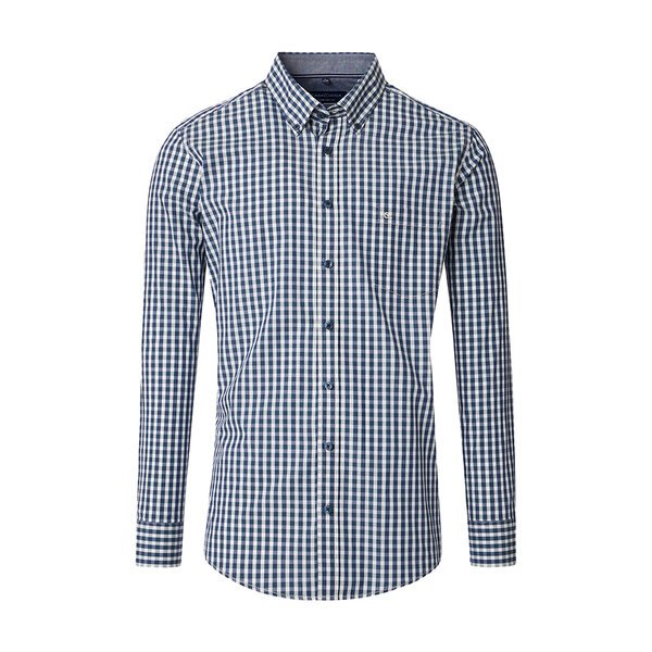 Casa Moda Gingham Check LS Shirt Navy-shop-by-brands-Beggs Big Mens Clothing - Big Men's fashionable clothing and shoes
