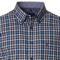 Casa Moda Small Check LS Shirt Blue