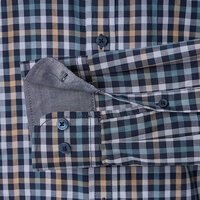 Casa Moda Small Check LS Shirt Blue