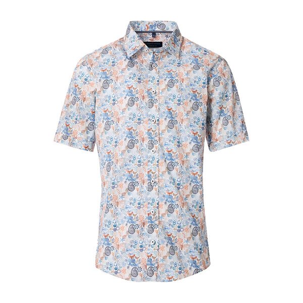 Casa Moda Paisley Pattern SS Shirt Blue-shop-by-brands-Beggs Big Mens Clothing - Big Men's fashionable clothing and shoes