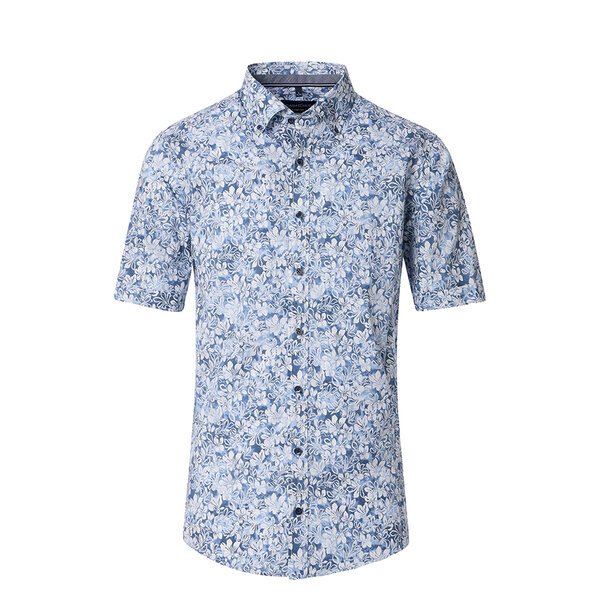 Casa Moda Floral SS Shirt Blue-shop-by-brands-Beggs Big Mens Clothing - Big Men's fashionable clothing and shoes