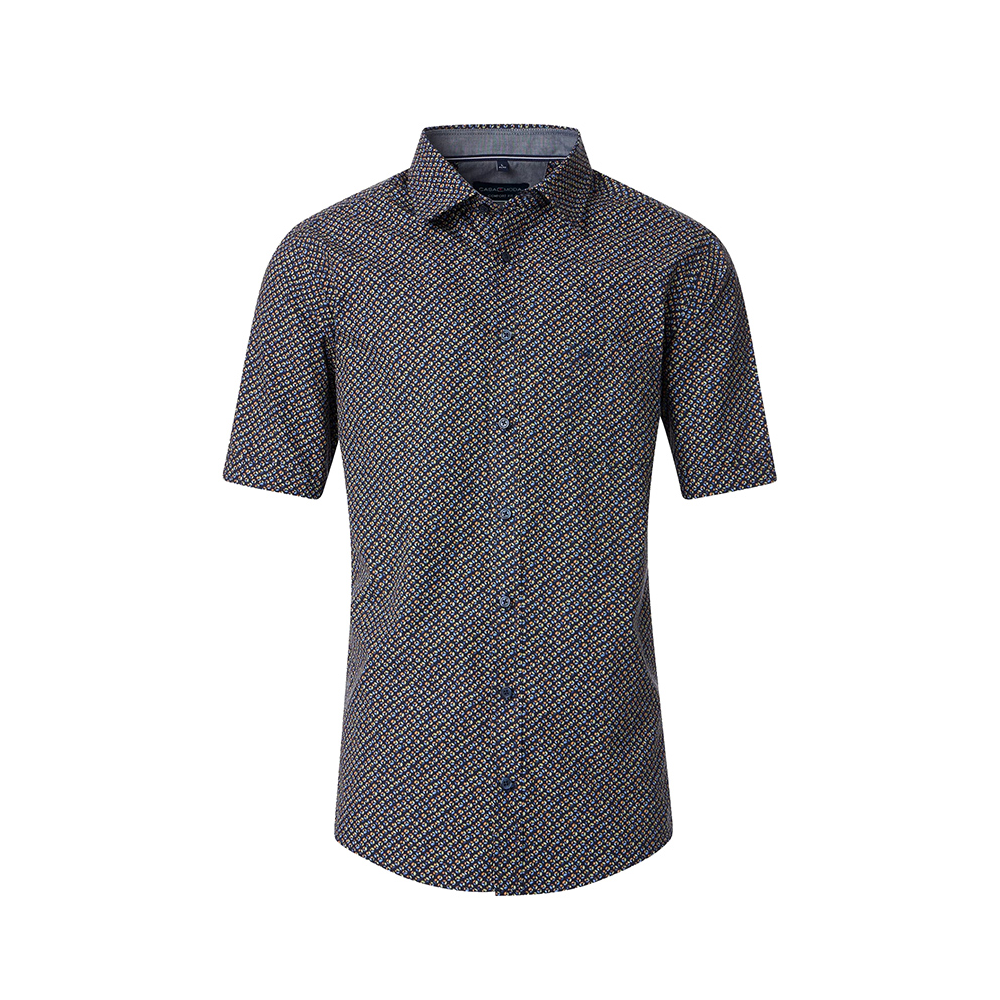 Casa Moda Small Pattern SS Shirt Tangerine