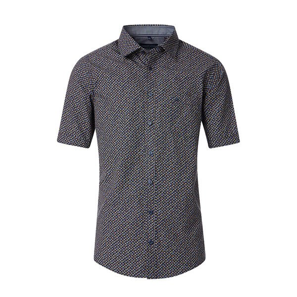 Casa Moda Small Pattern SS Shirt Tangerine-shop-by-brands-Beggs Big Mens Clothing - Big Men's fashionable clothing and shoes