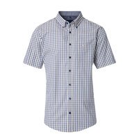 Casa Moda Gingham Check SS Shirt Grey