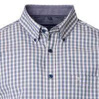 Casa Moda Gingham Check SS Shirt Grey