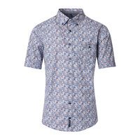 Casa Moda Multi Circle Pattern SS Shirt Blue