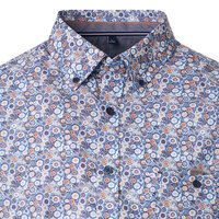 Casa Moda Multi Circle Pattern SS Shirt Blue