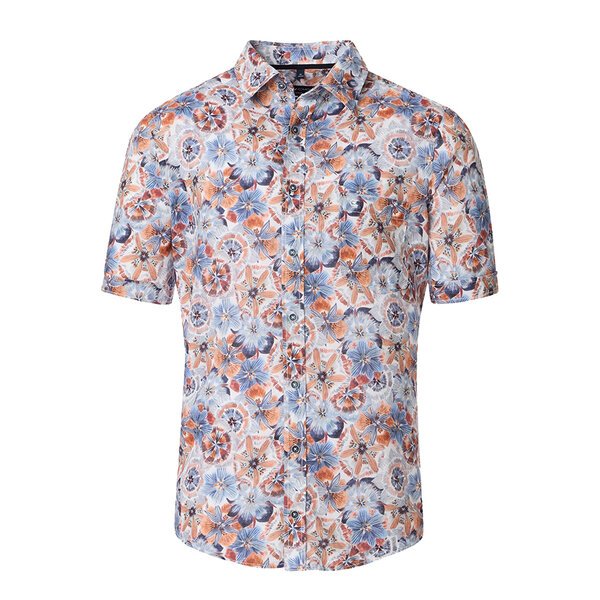 Casa Moda Multi Floral Pattern SS Shirt-shop-by-brands-Beggs Big Mens Clothing - Big Men's fashionable clothing and shoes