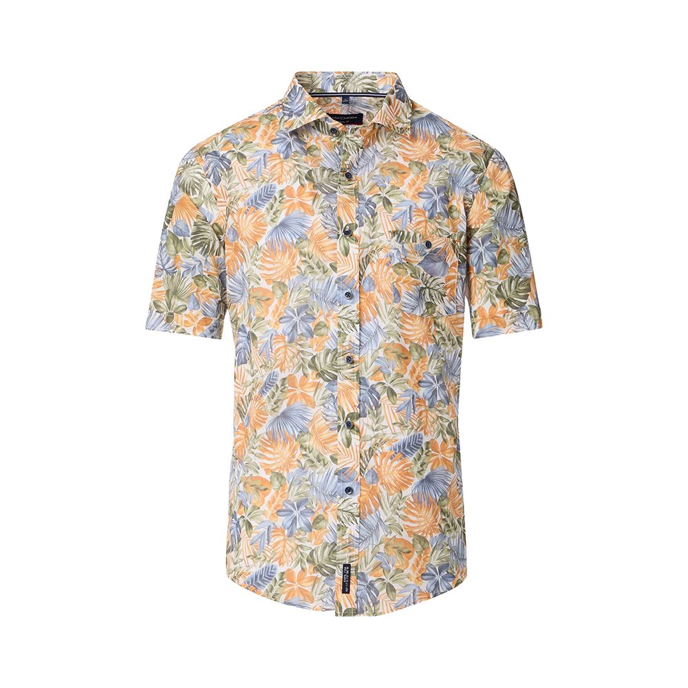 Casa Moda Floral Pattern SS Shirt Blue Orange