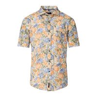 Casa Moda Floral Pattern SS Shirt Blue Orange