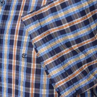 Casa Moda Small Textured Check SS Shirt Navy