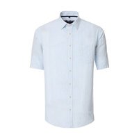 CASA MODA - Linen Mix Striped SS Shirt Blue