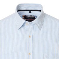 CASA MODA - Linen Mix Striped SS Shirt Blue