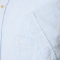 CASA MODA - Linen Mix Striped SS Shirt Blue