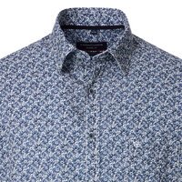CASA MODA - Linen Mix Floral Pattern SS Shirt Navy