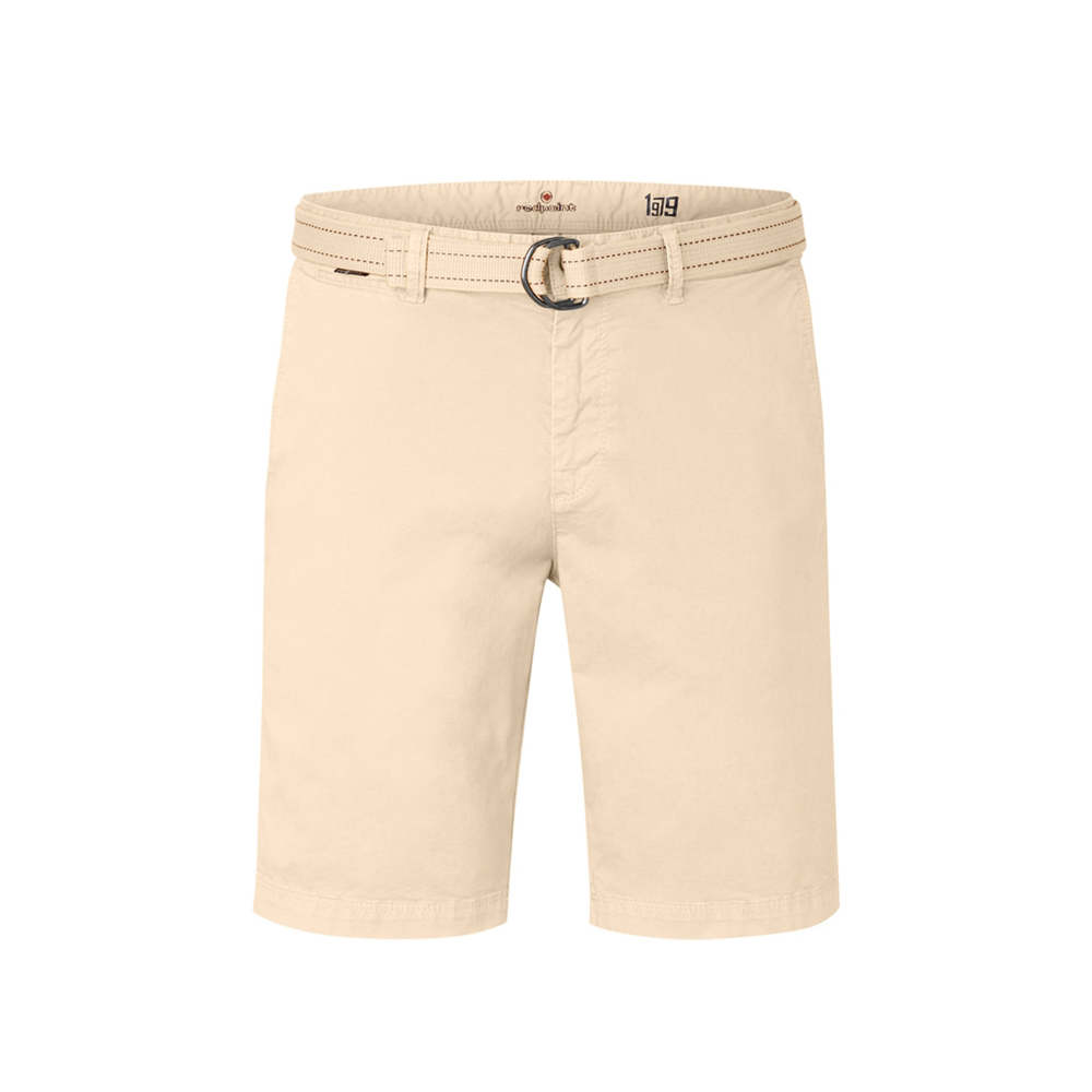 REDPOINT - Surrey Stretch Chino Short With Belt Beige